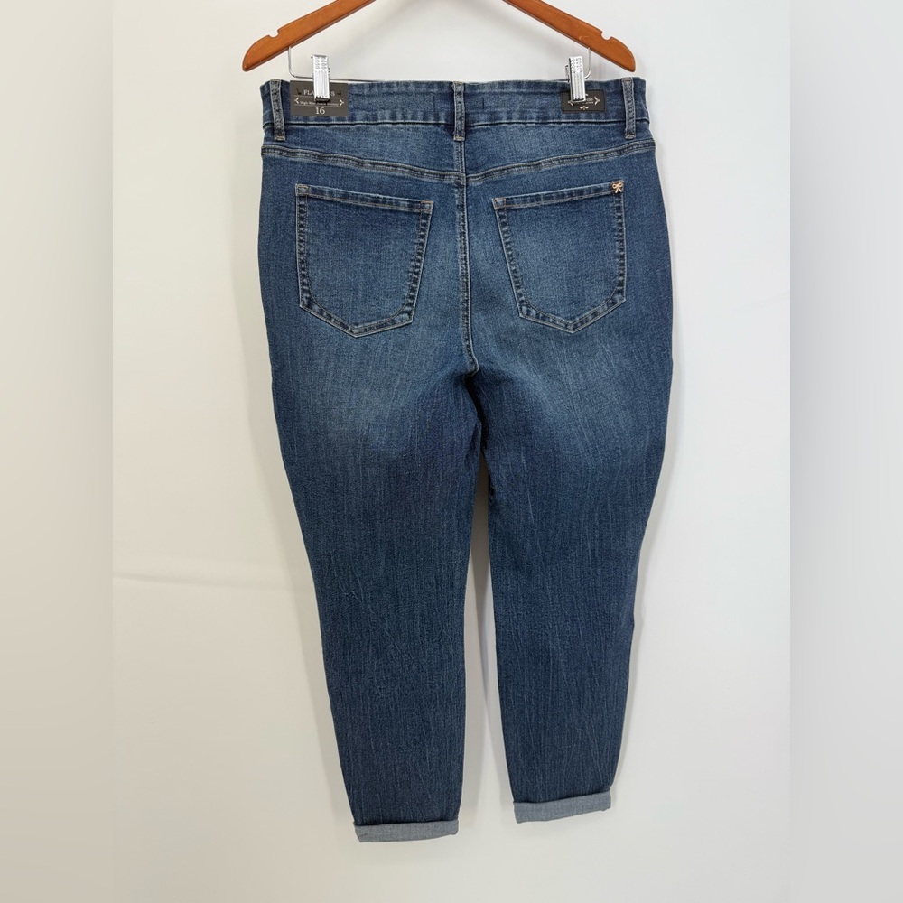 Nanette Lepore Flawless Belle High Rise Ankle Distressed Dark Blue Ankle Jeans - Picture 2 of 15